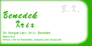 benedek krix business card